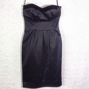 8 Coast Velvet & Satin Beaded Strapless Cocktail Dress